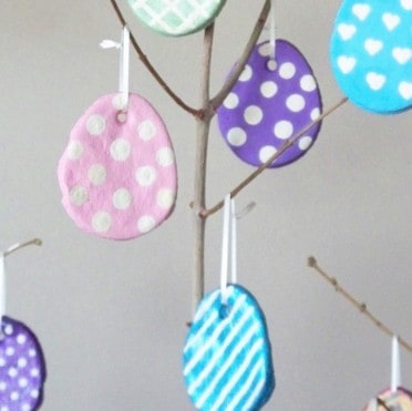 Salt Dough Easter Egg Tree