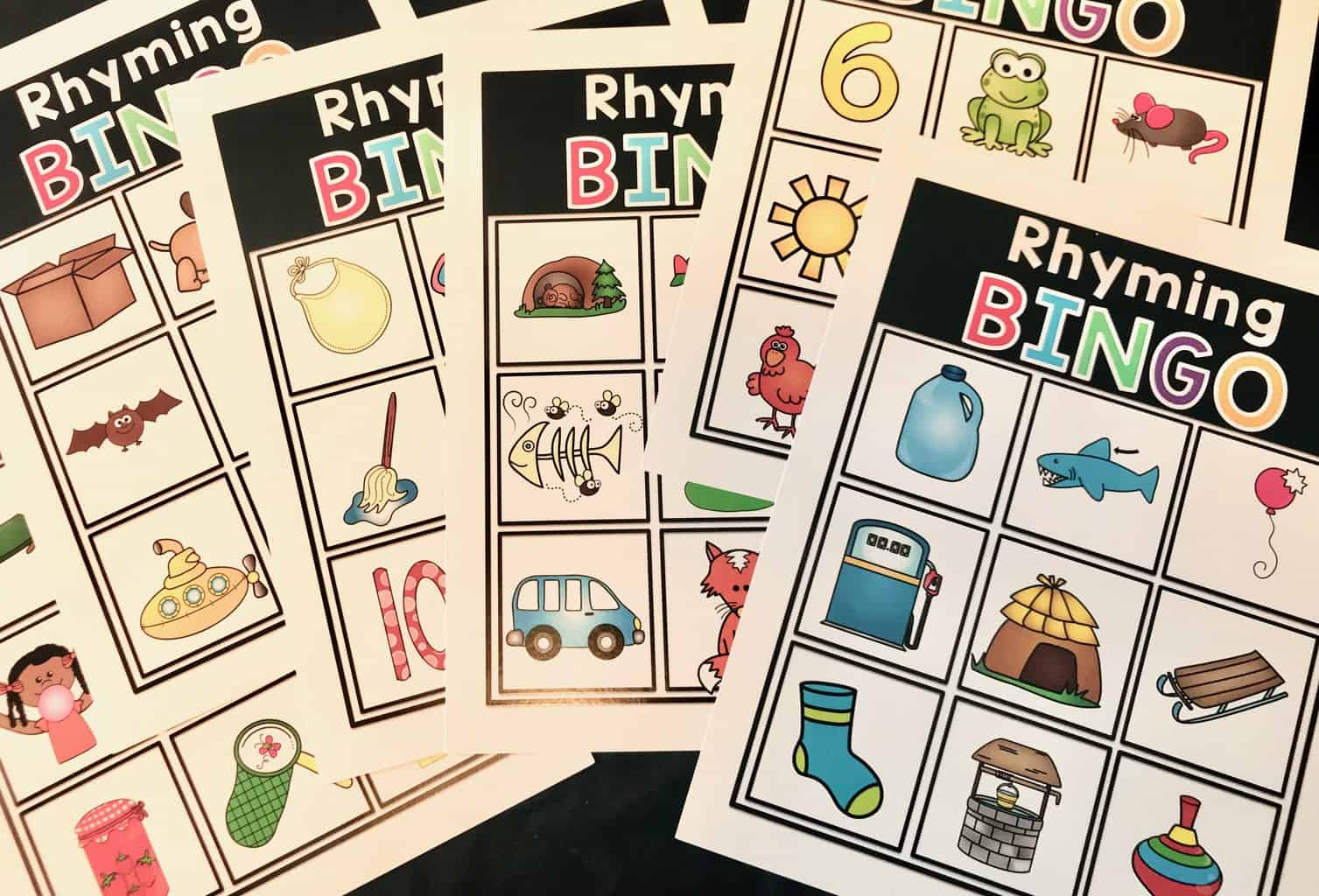Dyslexia reading program - rhyming bingo