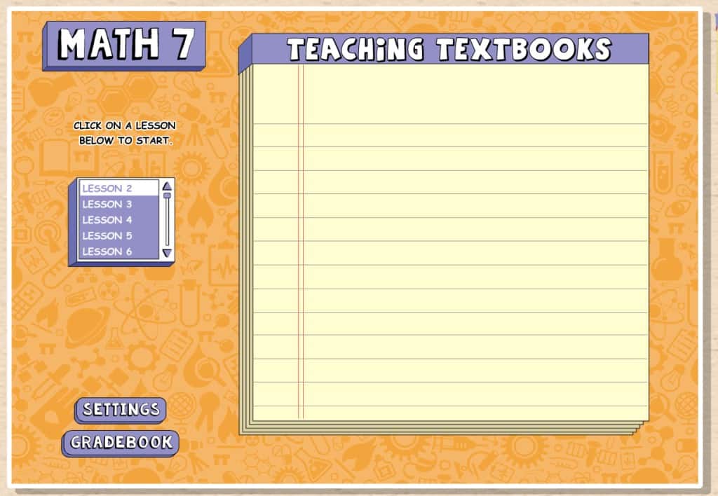 Teaching Textbooks Student Interface