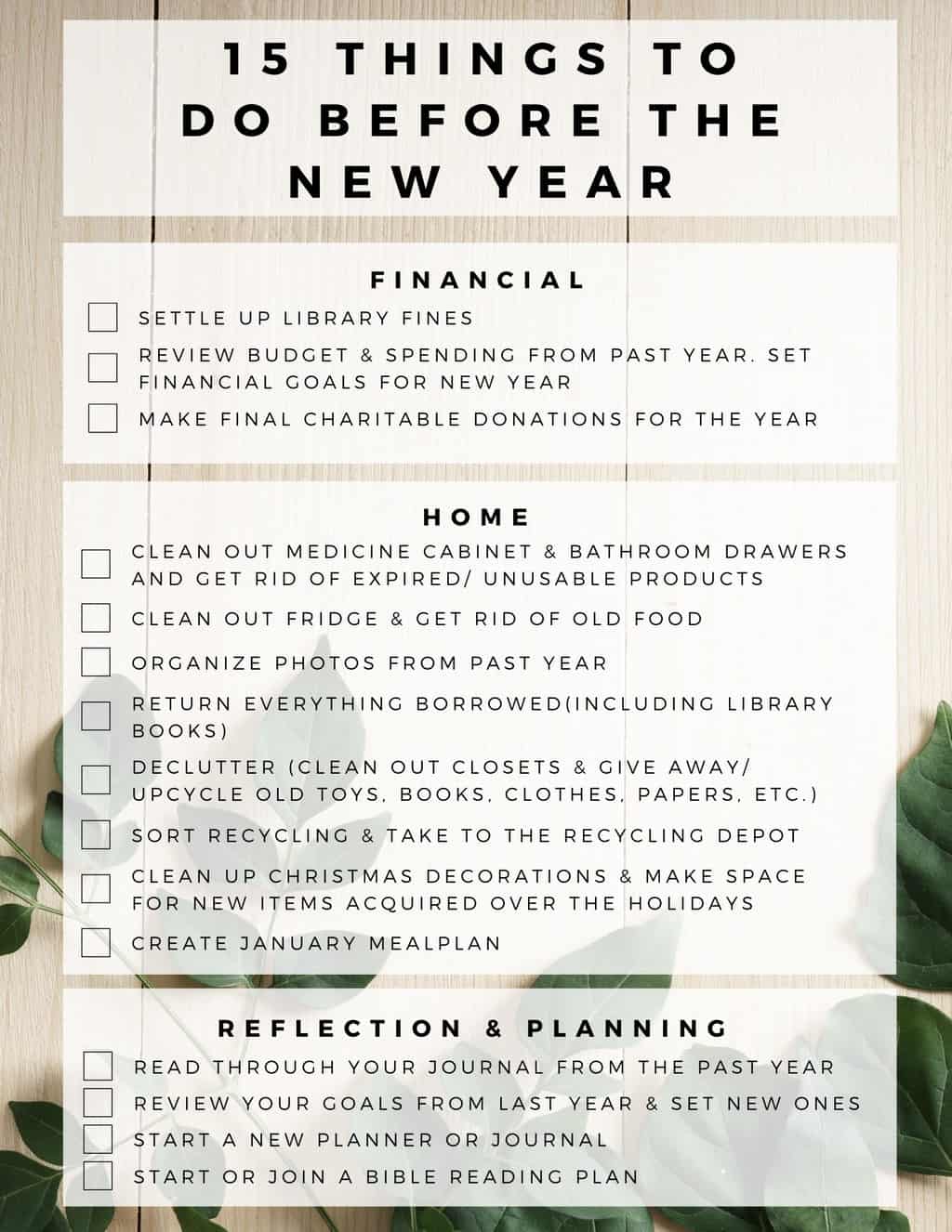 15 things to do before the new year