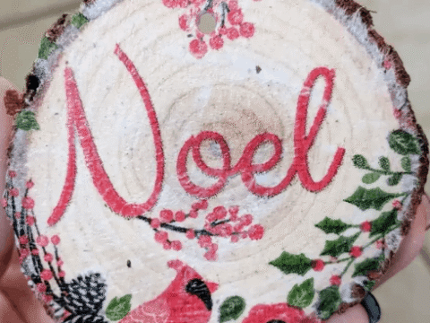 Napkin Woodslice Ornaments