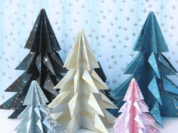Easy Origami Christmas Trees