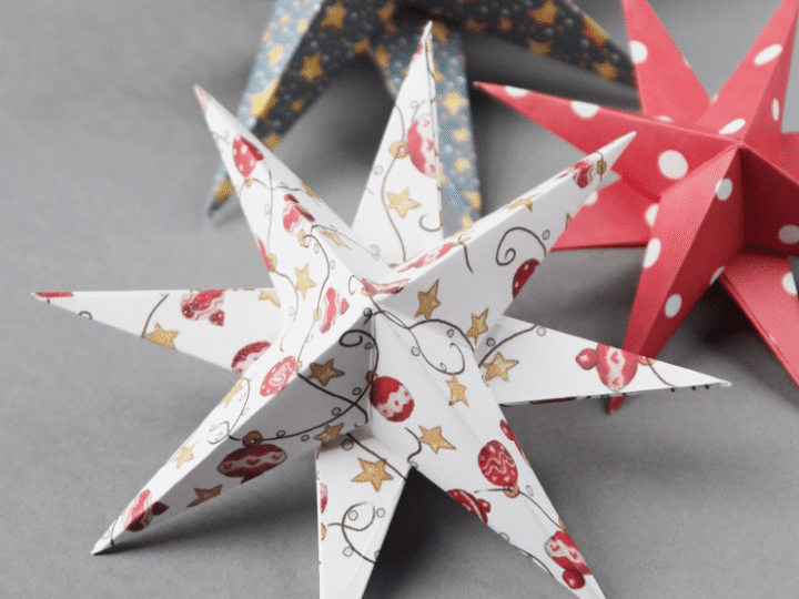 3D Paper Star Christmas Ornaments