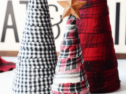 Rustic flannel Christmas trees