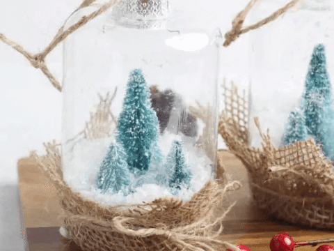 Rustic Farmhouse Snow Globe Ornament