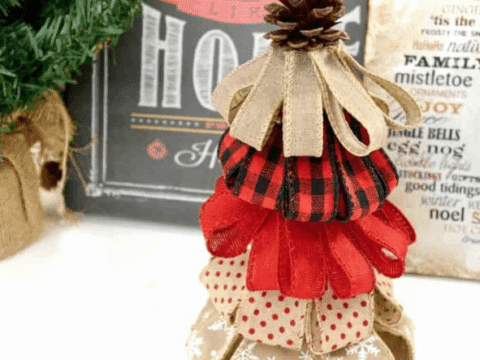 Burlap Ribbon Tree Decoration
