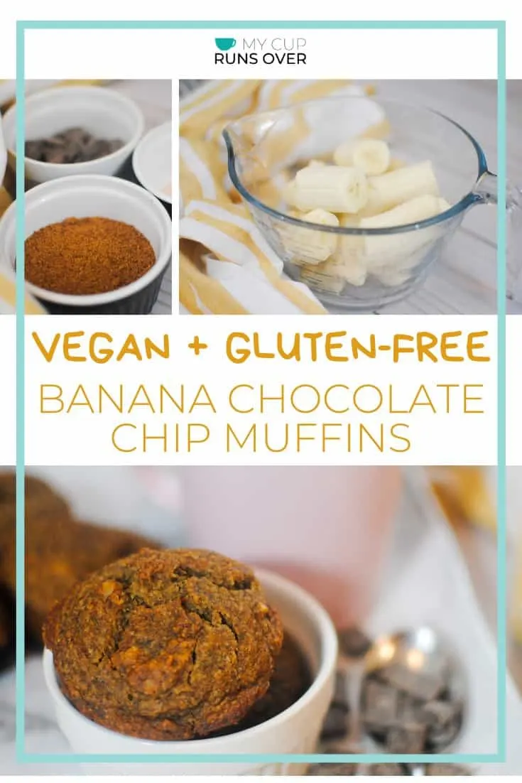 Vegan and gluten-free Banana chocolate chip muffins