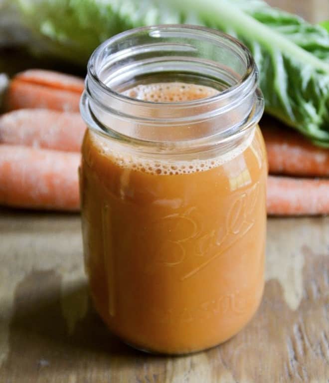 Cleansing recipes - a mason jar of fruit and veggie juice