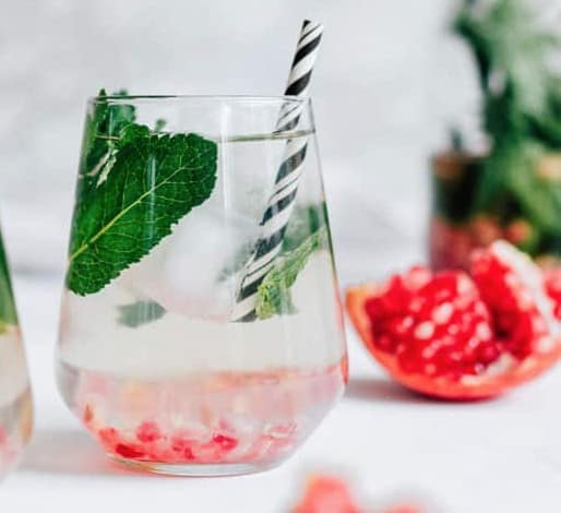 Cleansing recipes - pomegranate mint holiday detox drink