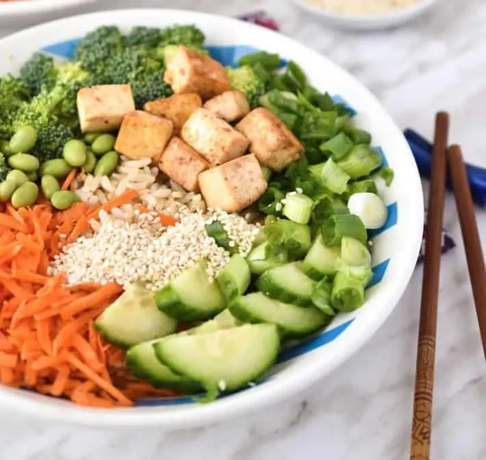 Cleansing recipes - teriyaki tofu bowl