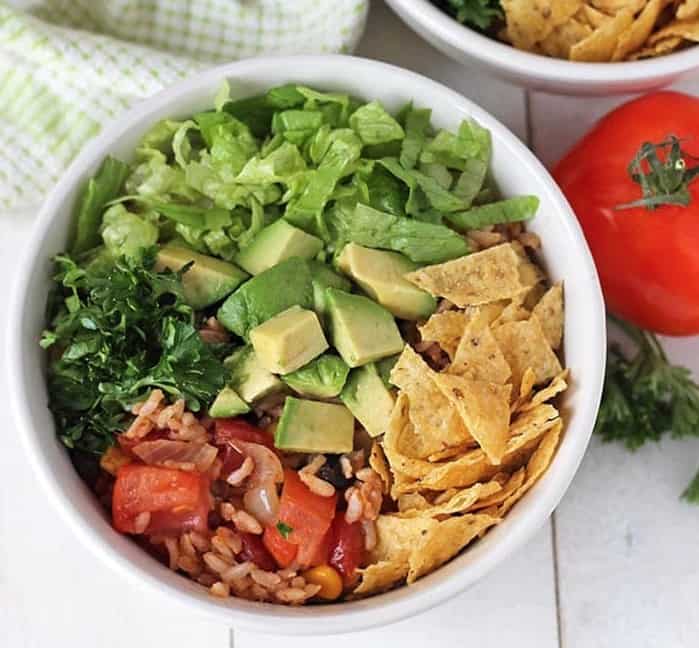 Cleansing recipes - vegan taco rice bowl