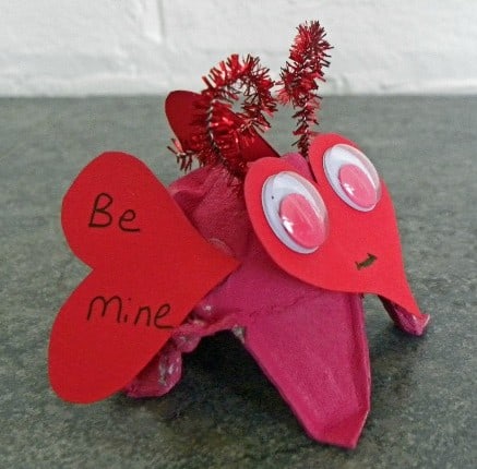 Valentine's Day Craft for Preschoolers: Egg Carton Love Bugs