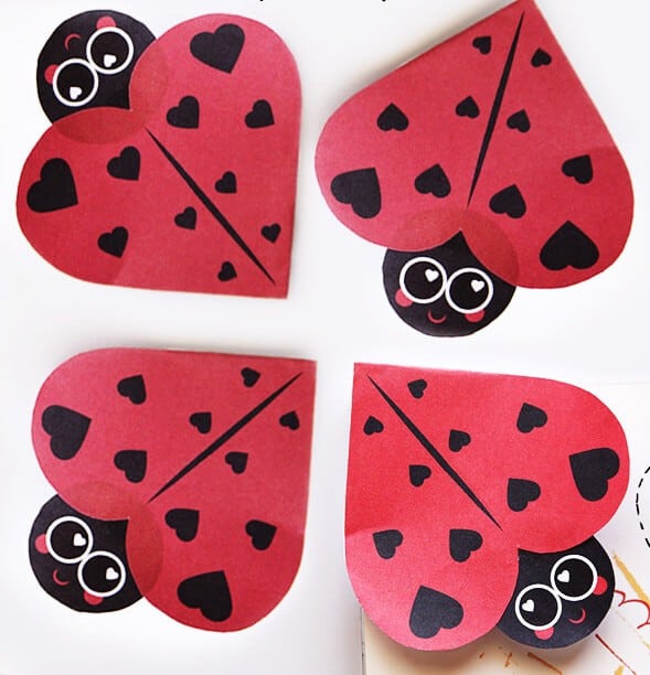 Four ladybug bookmarks