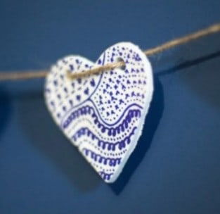White Clay Heart Bunting (Valentine’s Day Decoration)