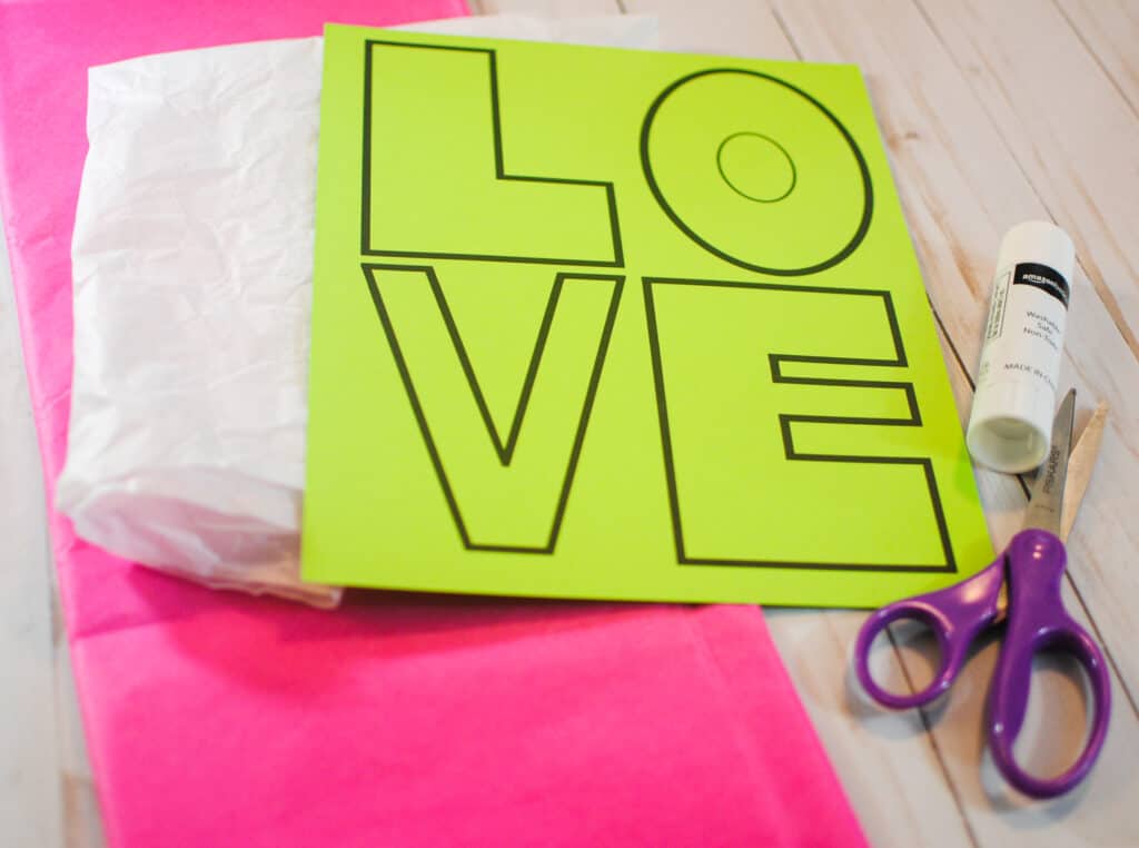 valentine's day craft for kids tissue paper supplies