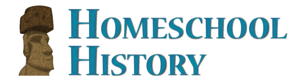 Homeschool History logo: Homeschool History is a new website offering history videos for kids on over 300 topics
