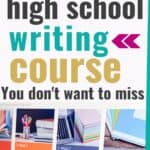 A pictre of an online high school writing course shown on a computer screen, with a text overlay that reads "The high school writing course you don't want to miss"