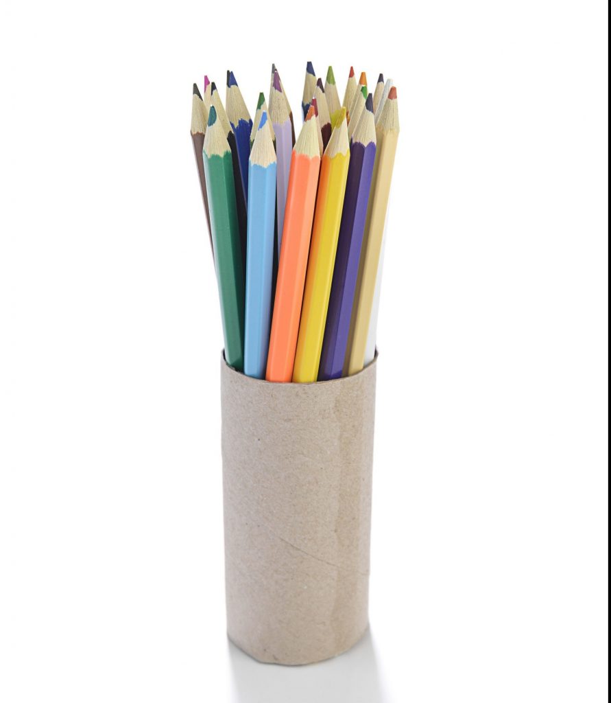 Toilet paper roll pencil holder