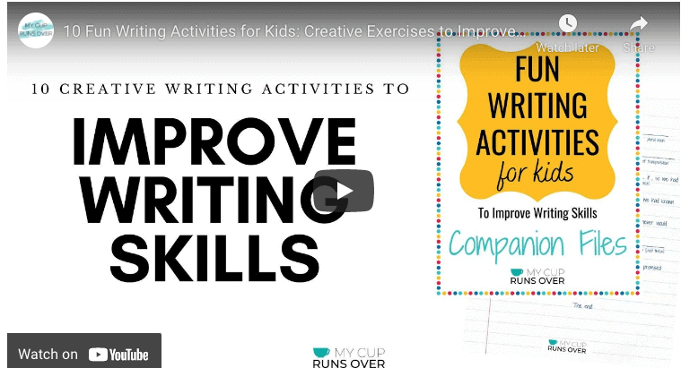 10 fun writing activities for kids video link