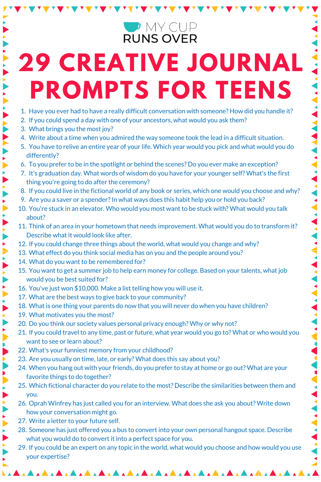 29 Creative Journal Prompts for Teens: Fun Prompts to Get ...