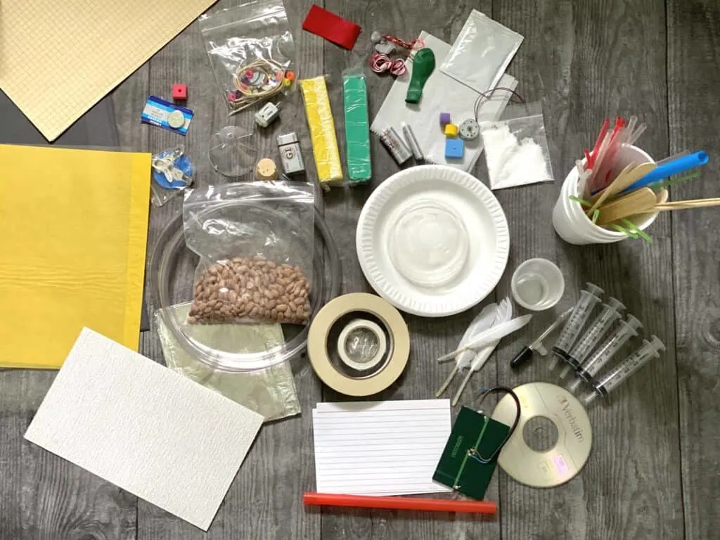 All of these supplies are included in y our Science Supply Kit, so doing hands-on activities with your kids at home is a piece of cake