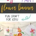 Make an easy sponge paint flower banner craft with kids using supplies you have on hand