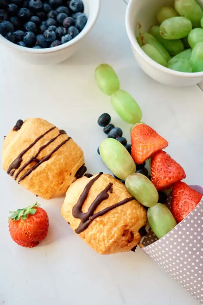 Everything you need for a healthy breakfast on the go colorful fruit skewers