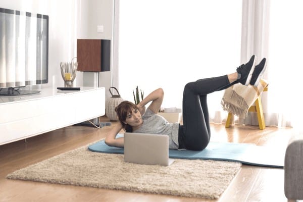 exercising at home can warm up your internal body temperature making you feel warmer, even when your house is cool