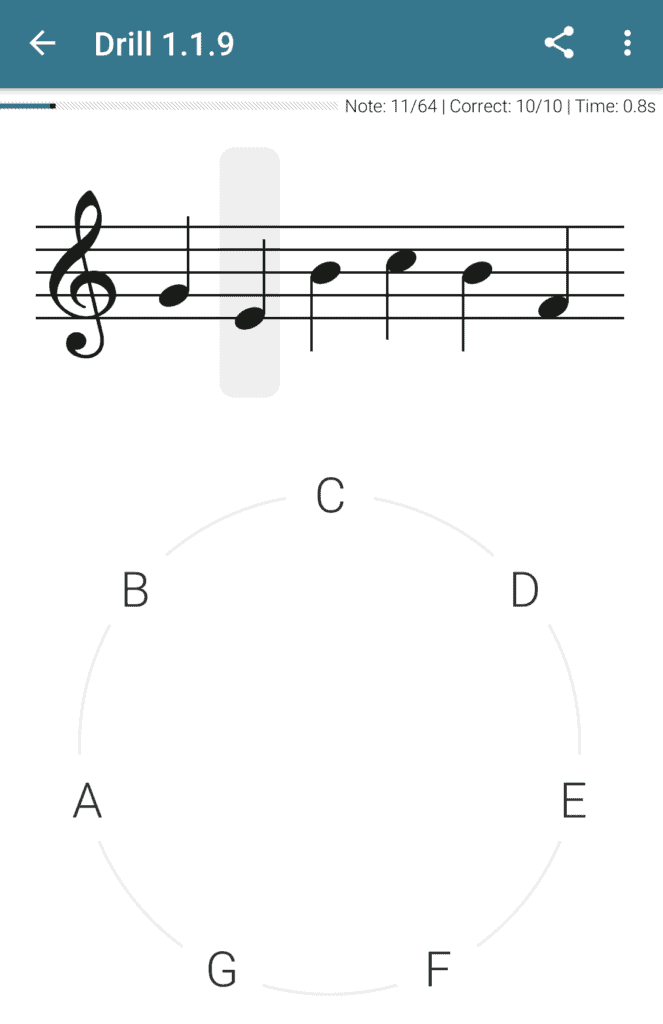 Complete Music Reading Trainer Sample Drill