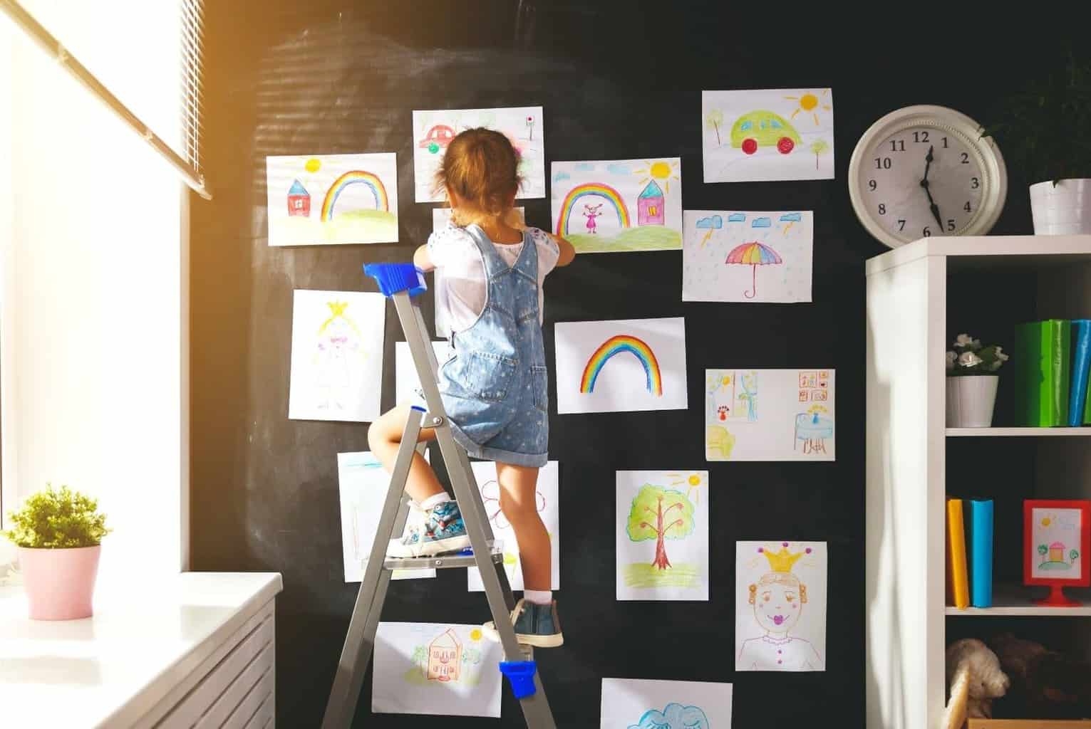 A Brilliant Decluttering System for Kids' Artwork Storage