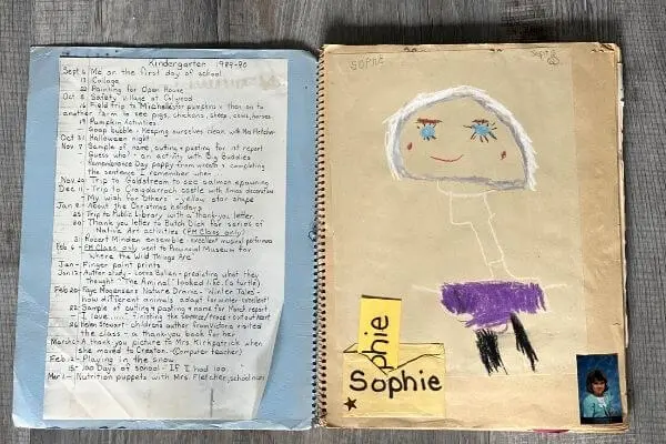 a kindergarten scrapbook