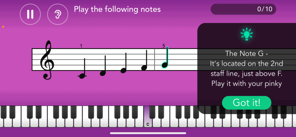 Simply Piano Online Piano Lessons Example
