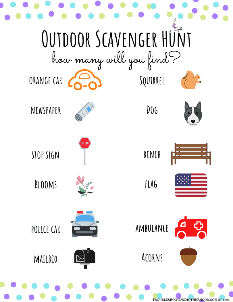 22 Neighborhood Scavenger Hunts - Free Printable Scavenger Hunts for Kids