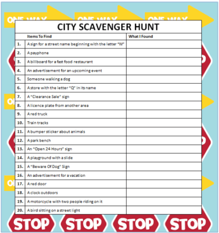 22 Neighborhood Scavenger Hunts - Free Printable Scavenger Hunts For Kids