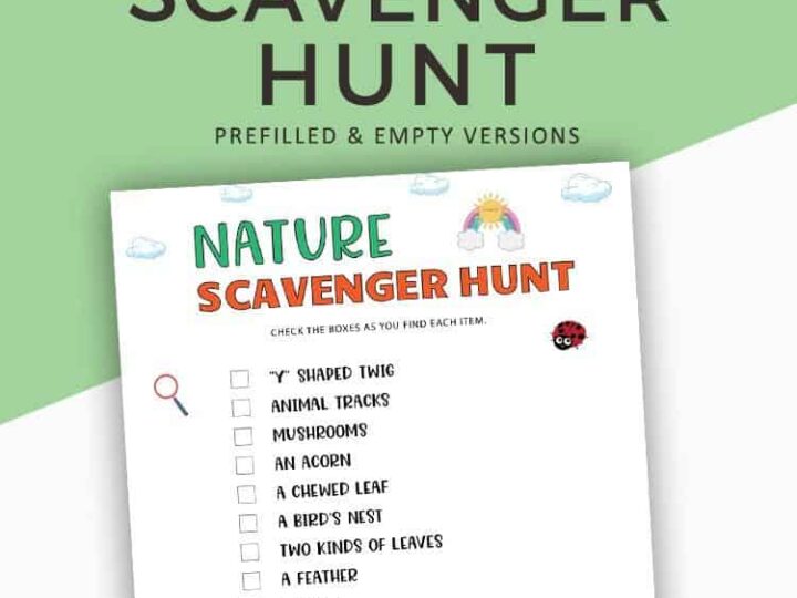 Image for Nature Scavenger Hunt for Kids Printable (4 scavenger hunts)