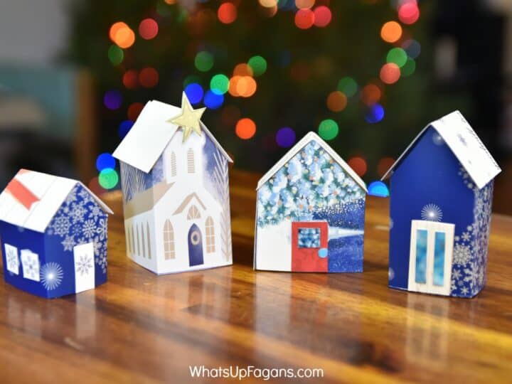 Image for Miniature Christmas Village with Old Holiday Cards