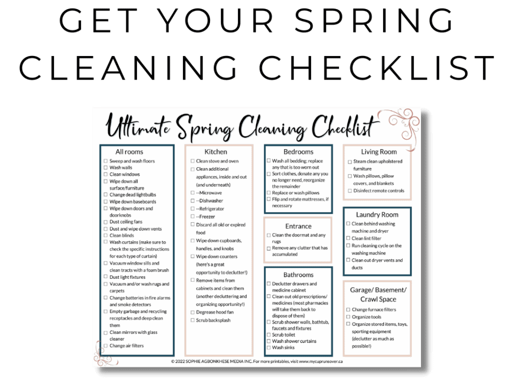 spring cleaning checklist opt in graphic