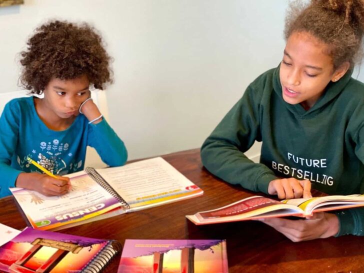 The Word in Motion | two homeschool students study a Bible curriculum