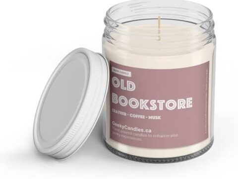 Image for Old Bookstore Book Candle Geeky Candlegift for Book