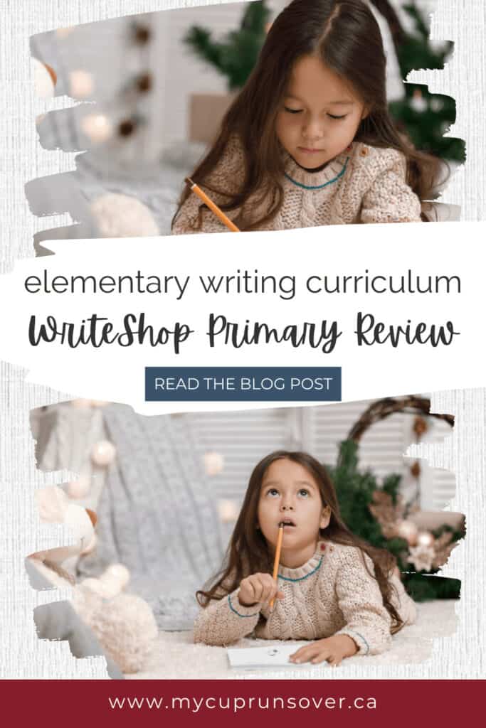 Elementary Writing Curriculum - WriteShop Primary Review (two pictures of a little girl writing)