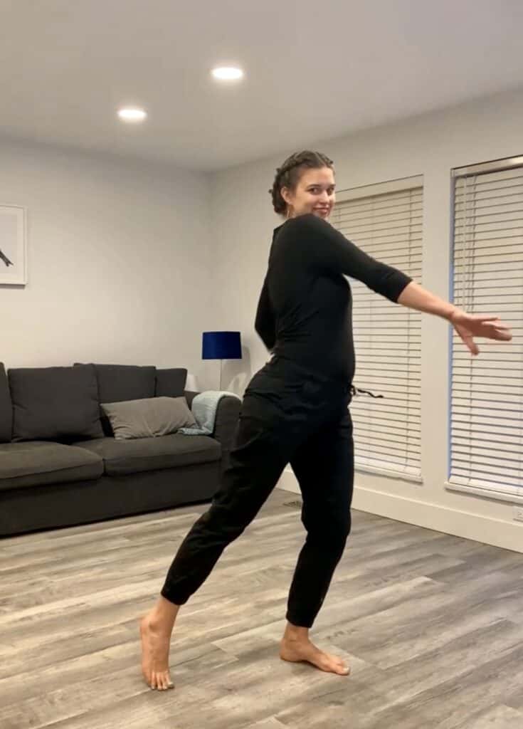 woman dancing with online dance classes