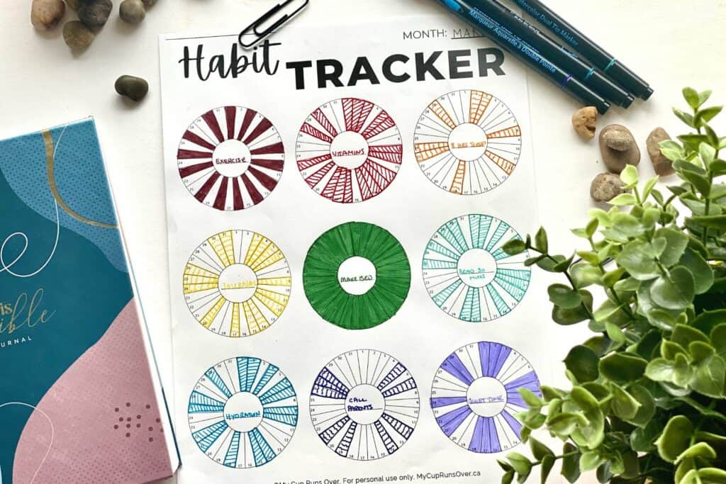 completed circle habit tracker