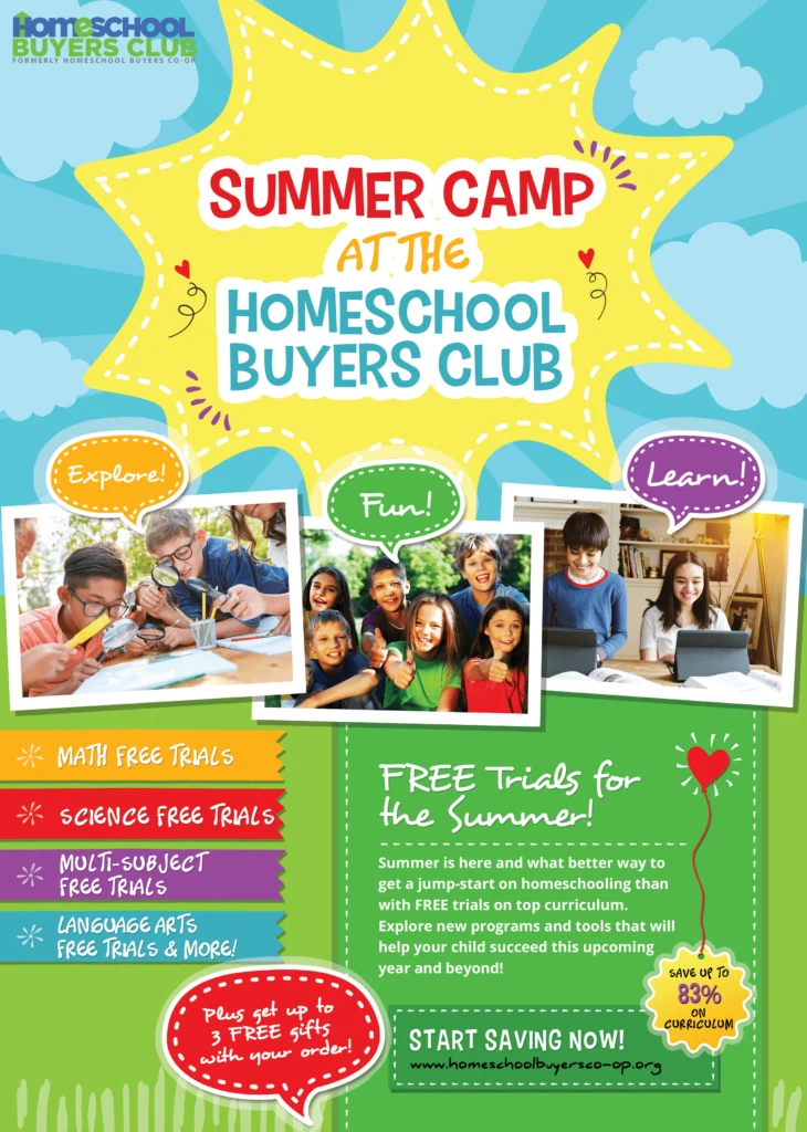 homeschool buyers club summer curriculum flyer