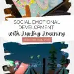 social emotional development with LuvBug Learning: a child plays a game on an app, a close up image of an sel game