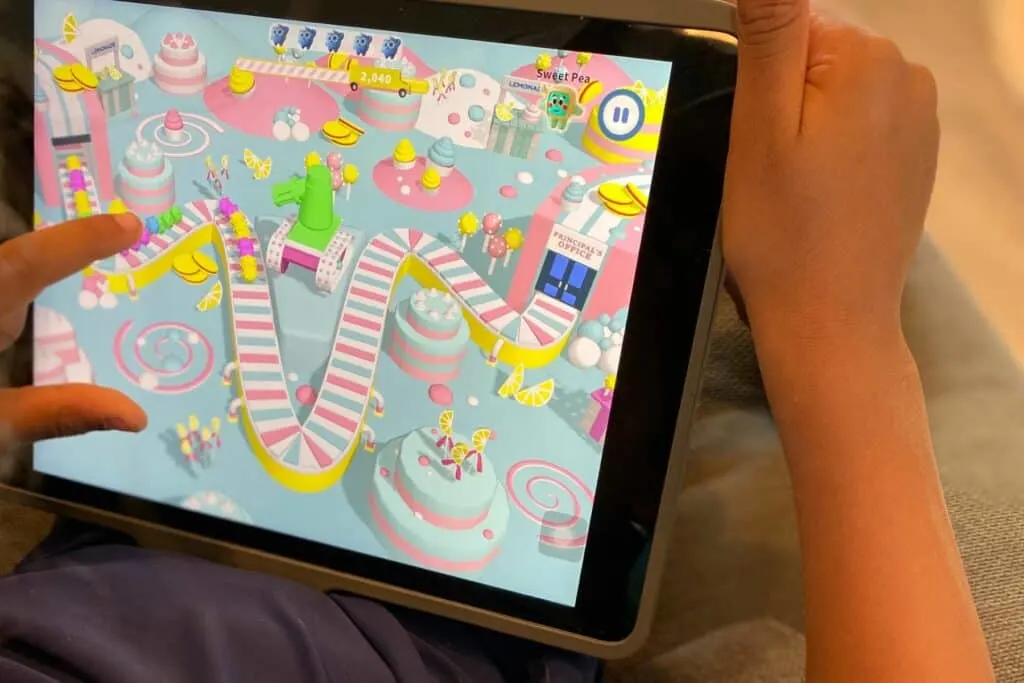 a child plays a social emotional learning game on the LuvBug app